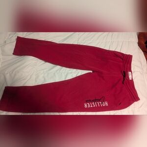 Hollister red sweat pants Medium